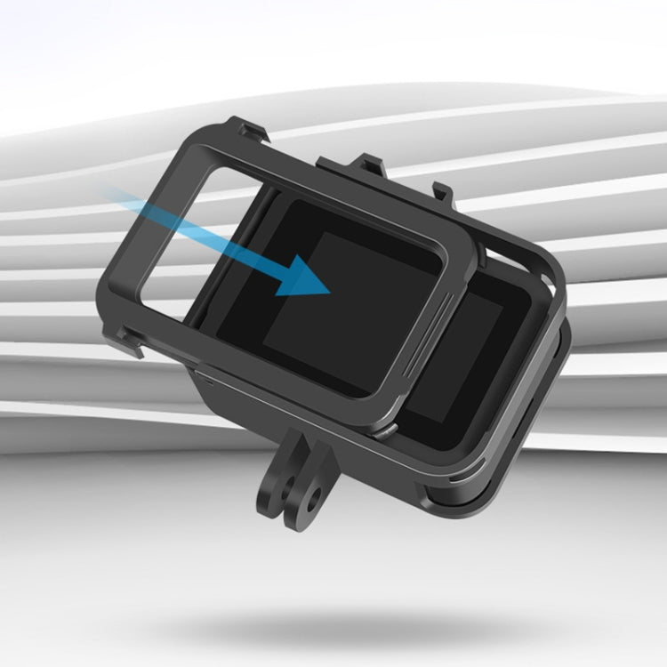 RUIGPRO para GoPro HERO8 Funda protectora de montaje en marco ABS de PC con borde estándar negro