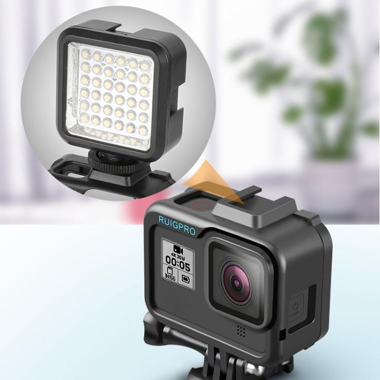 RUIGPRO para GoPro HERO8 Funda protectora de montaje en marco ABS de PC con borde estándar negro