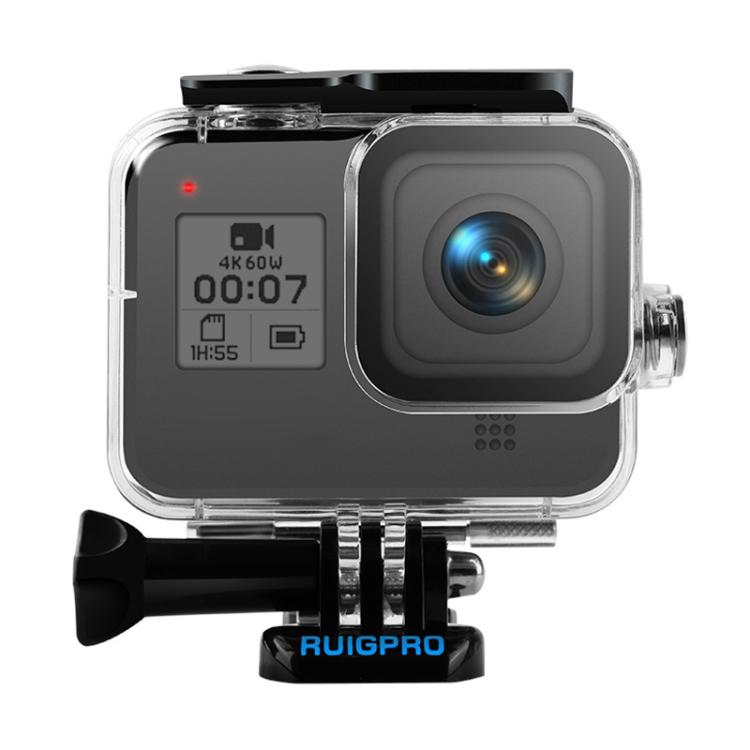 RUIGPRO para GoPro HERO8 Negro 45 m Carcasa protectora impermeable con hebilla Montaje básico y tornillo, RUIGPRO For GoPro HERO8 Black