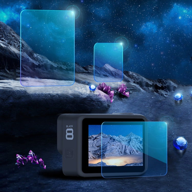 Para GoPro HERO8 Lente negra + Película de vidrio templado con pantalla LCD, For GoPro HERO8 Black
