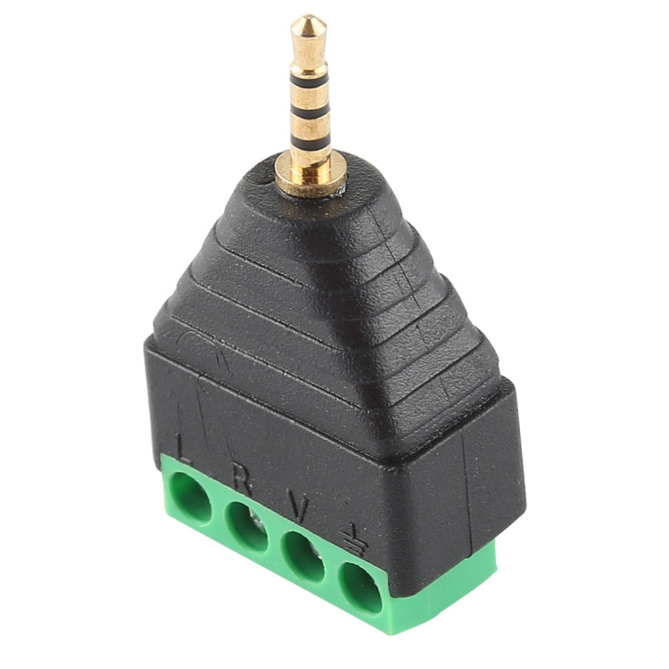 Conector de audio estéreo del bloque de terminales de 4 polos y 4 polos macho de 2,5 mm, 2.5mm Male (4 Pin)
