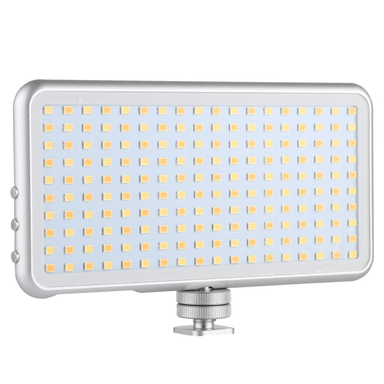 LED011S Bolsillo 180 LED Luz de estudio fotográfico y video para fotografía profesional con pantalla OLED y soporte adaptador de zapata fría para cámaras DSLR Canon / Nikon, 180 LED
