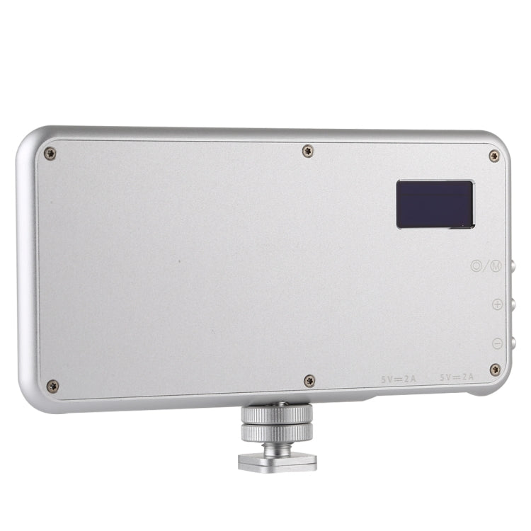 LED011S Bolsillo 180 LED Luz de estudio fotográfico y video para fotografía profesional con pantalla OLED y soporte adaptador de zapata fría para cámaras DSLR Canon / Nikon, 180 LED