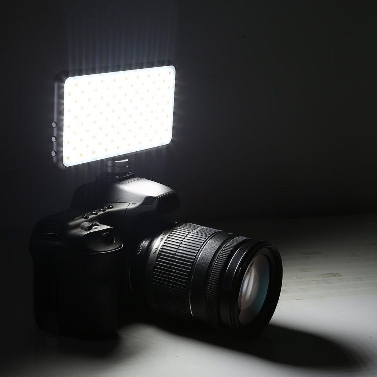 LED011S Bolsillo 180 LED Luz de estudio fotográfico y video para fotografía profesional con pantalla OLED y soporte adaptador de zapata fría para cámaras DSLR Canon / Nikon, 180 LED