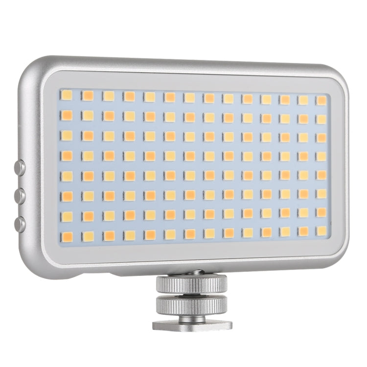 LED-013 Bolsillo 112 LED Luz de estudio fotográfico y video para fotografía profesional Vlogging con pantalla OLED y soporte adaptador de zapata fría para cámaras DSLR Canon / Nikon, 112 LED