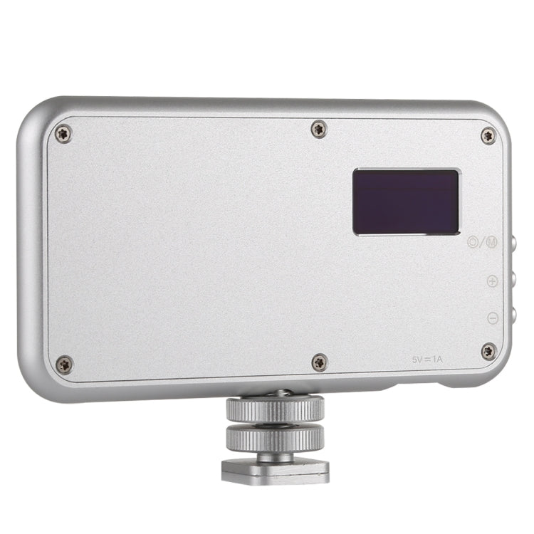 LED-013 Bolsillo 112 LED Luz de estudio fotográfico y video para fotografía profesional Vlogging con pantalla OLED y soporte adaptador de zapata fría para cámaras DSLR Canon / Nikon, 112 LED