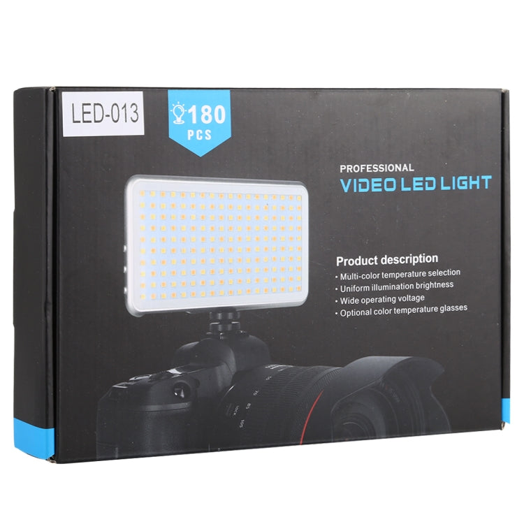 LED-013 Bolsillo 112 LED Luz de estudio fotográfico y video para fotografía profesional Vlogging con pantalla OLED y soporte adaptador de zapata fría para cámaras DSLR Canon / Nikon, 112 LED