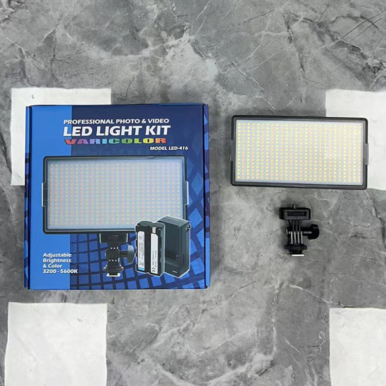 LED01 416 LED 3600LM Luz de estudio fotográfico y vídeo para fotografía profesional Vlogging para cámaras DSLR Canon / Nikon, 416 LED