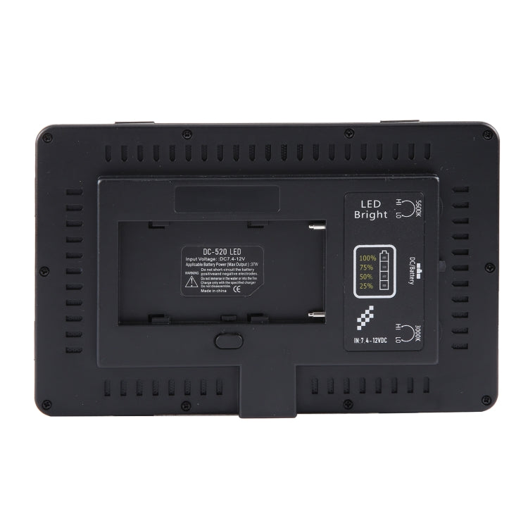 LED01 520 LED 4100LM Luz de estudio fotográfico y vídeo para fotografía profesional Vlogging para cámaras DSLR Canon / Nikon, 520 LED