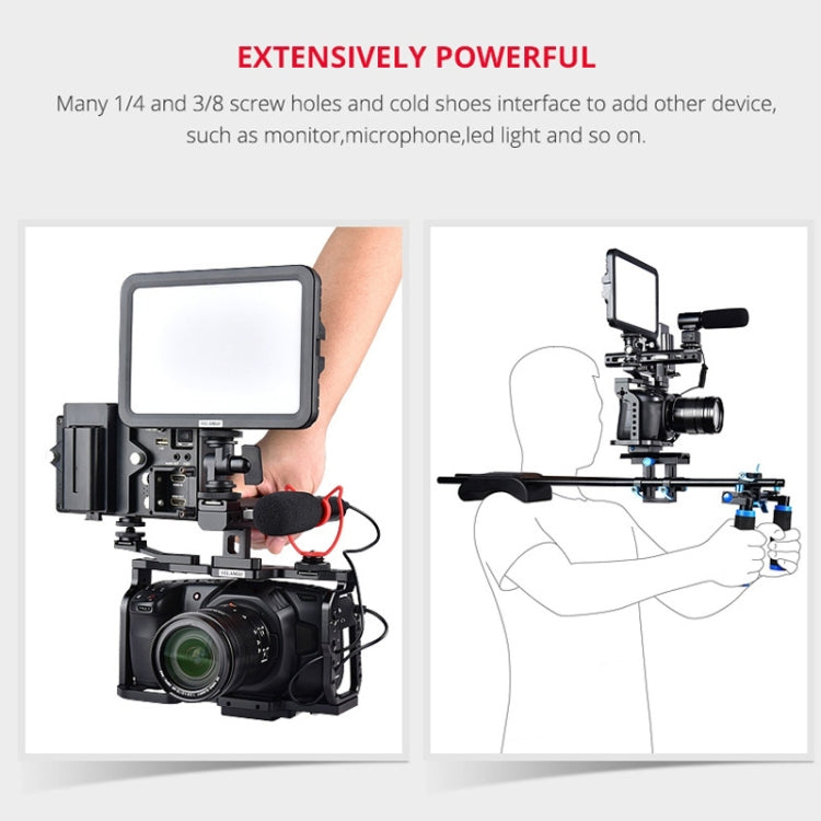 YELANGU C9-A YLG0911A Estabilizador de jaula para cámara de vídeo con mango para DJI BMPCC 4K, C9-A