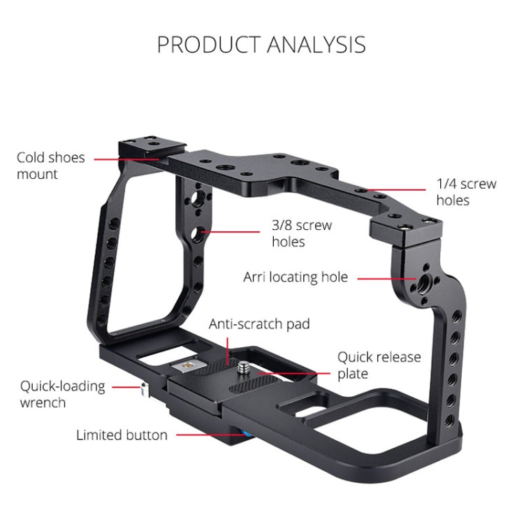 Estabilizador de jaula para cámara de vídeo YELANGU C9 YLG0911A-A para DJI BMPCC 4K, C9