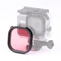 Filtro de lente de color de buceo de carcasa cuadrada para GoPro HERO8 carcasa impermeable Original negra, Pink, Purple, Red