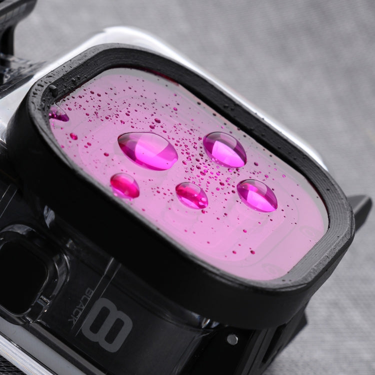 Filtro de lente de color de buceo de carcasa cuadrada para GoPro HERO8 carcasa impermeable Original negra, Pink, Purple, Red