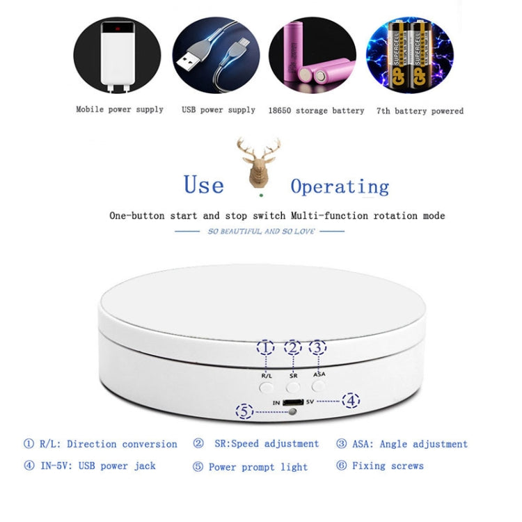 Placa giratoria de exhibición inteligente de 360 grados con carga USB de 13,8 cm, soporte para Grabación de Vídeo, accesorios para fotografía, carga de 3kg