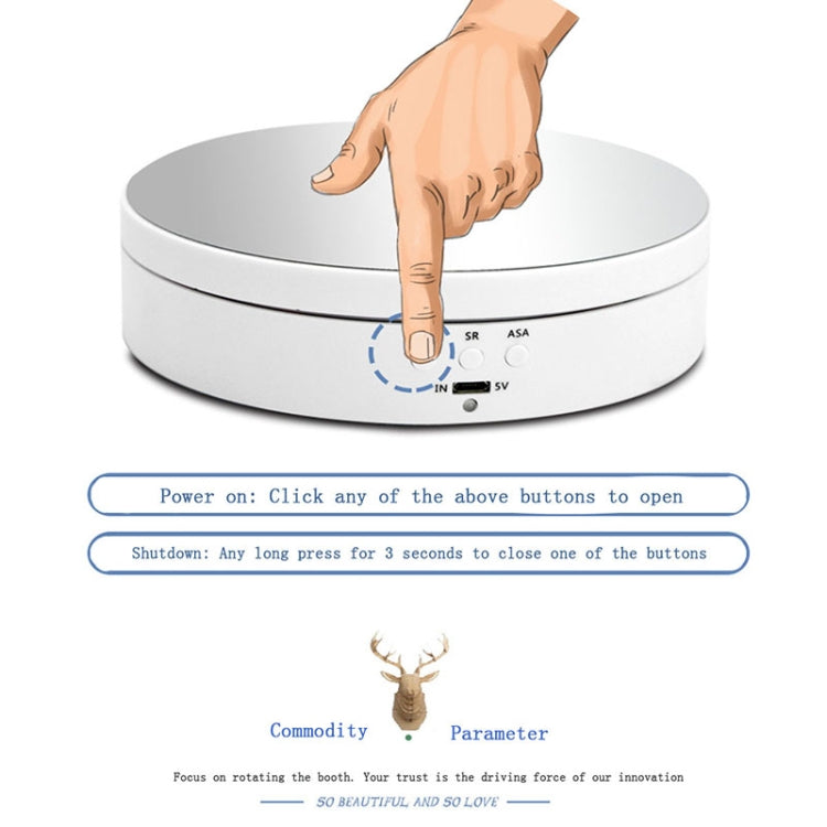 13,8 cm estilo espejo carga USB inteligente giratorio de 360 grados soporte de exhibición accesorios de grabación de vídeo plato giratorio para fotografía, carga 3 kg, 13.8cm Mirror/Powered by USB(W)