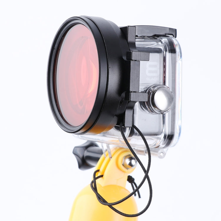 RUIGPRO para GoPro HERO8 Professional 58 mm Color Carcasa de buceo Filtro de lente + Carcasa de buceo Estuche impermeable con anillo adaptador de filtro y tapa de lente