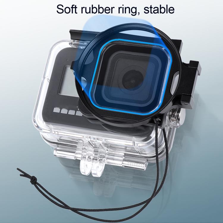 RUIGPRO para GoPro HERO8 Professional 58 mm 16X Lente macro Filtro de carcasa de buceo + Carcasa de buceo Estuche impermeable con anillo adaptador de filtro y tapa de lente