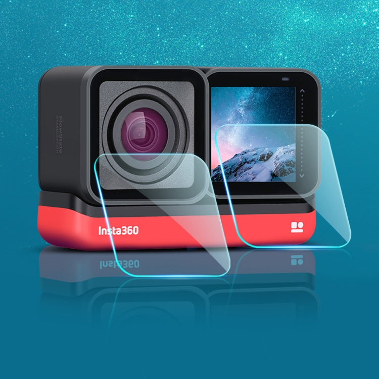 Lente + Película de vidrio templado con pantalla LCD para Insta 360 One R 4K, For Insta 360 One R 4K