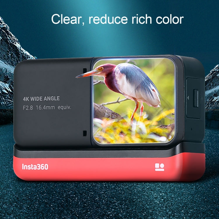 Lente + Película de vidrio templado con pantalla LCD para Insta 360 One R 4K, For Insta 360 One R 4K