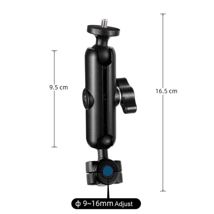 Biela de 9 cm Cabezal de bola de 20 mm Soporte de montaje fijo para espejo retrovisor de motocicleta con adaptador de trípode y tornillo para GoPro Hero11 Black / HERO10 Black /9 Black /8 Black /7/6/5/5 Session /4 Session /4/3+ /3 /2/1, DJI Osmo Action...