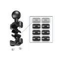 Soporte de montaje fijo para espejo retrovisor de motocicleta con cabeza esférica de 25 mm con juntas de 4 estilos para GoPro Hero11 Black / HERO10 Black /9 Black /8 Black /7/6/5/5 Session /4 Session /4/3+ /3/2/1,DJI Osmo Action y otras cámaras de acci...