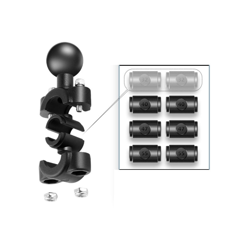 Soporte de montaje fijo para espejo retrovisor de motocicleta con cabeza esférica de 25 mm con juntas de 4 estilos para GoPro Hero11 Black / HERO10 Black /9 Black /8 Black /7/6/5/5 Session /4 Session /4/3+ /3/2/1,DJI Osmo Action y otras cámaras de acci...