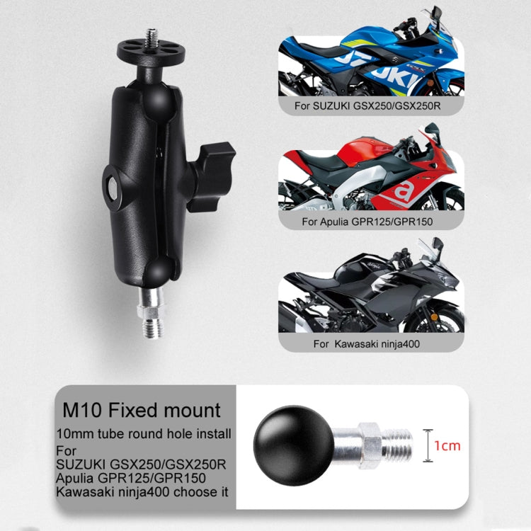 Soporte de montaje fijo para espejo retrovisor de motocicleta con cabeza esférica de 25 mm con 2 tipos de pernos en U para GoPro Hero11 Black / HERO10 Black /9 Black /8 Black /7/6/5/5 Session /4 Session /4/3+ /3/2/1, DJI Osmo Action y otras cámaras de ...