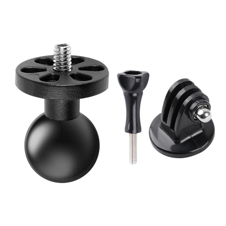 Tornillo de 1/4 de pulgada Soporte de montaje fijo para motocicleta con cabeza esférica de 25 mm con adaptador de trípode y tornillo para GoPro Hero11 Negro / HERO10 Negro /9 Negro /8 Negro /7/6/5/5 Sesión /4 Sesión /4/3+ /3 /2/1, DJI Osmo Action y otr...