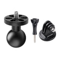 Tornillo de 1/4 de pulgada Soporte de montaje fijo para motocicleta con cabeza esférica de 25 mm con adaptador de trípode y tornillo para GoPro Hero11 Negro / HERO10 Negro /9 Negro /8 Negro /7/6/5/5 Sesión /4 Sesión /4/3+ /3 /2/1, DJI Osmo Action y otr...