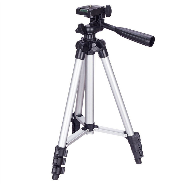 3120 Trípode para transmisión en vivo Patas plegables de 4 secciones Montura de trípode de aleación de aluminio con cabezal de trípode tridimensional en forma de U para DSLR y cámara digital, altura ajustable: 34-103 cm, 3120 Silver, 3120 Black