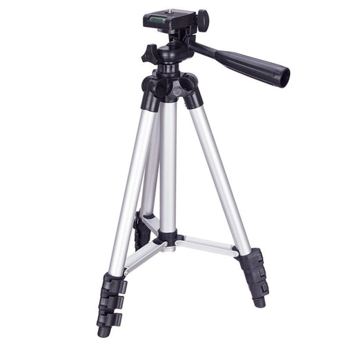 3120 Trípode para transmisión en vivo Patas plegables de 4 secciones Montura de trípode de aleación de aluminio con cabezal de trípode tridimensional en forma de U para DSLR y cámara digital, altura ajustable: 34-103 cm, 3120 Silver, 3120 Black