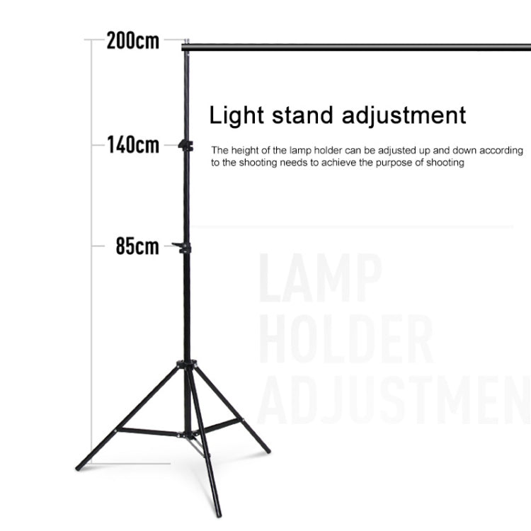 Kit de soporte de barra transversal de fondo de soporte de fondo de estudio fotográfico de 200x200cm, 200x200cm