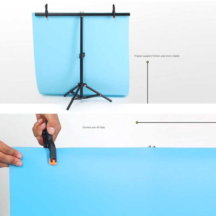 Fondo de estudio fotográfico en forma de T de 70x200cm, soporte de fondo, Kit de soporte de barra transversal con fondos de 70x140cm en blanco y negro, 70x200cm with Backdrops