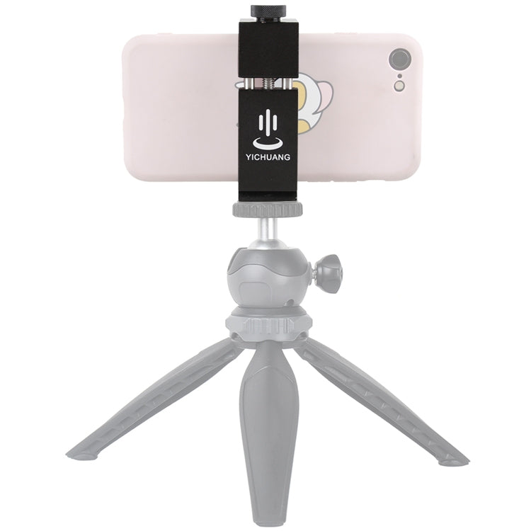 YICHUANG JH-01 Adaptador de abrazadera de soporte de clip de trípode de teléfono de aleación de aluminio para 65-95 cm