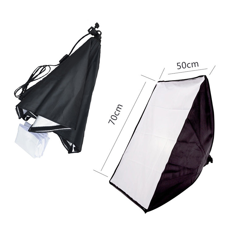 Softbox de luz individual de 50x70cm + soporte de montaje en trípode para iluminación de fotografía de 2m + soporte de barra transversal de brazo, juego de luces de Flash de estudio