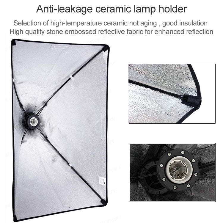 Softbox de luz individual de 50x70cm + soporte de montaje en trípode para iluminación de fotografía de 2m + soporte de barra transversal de brazo, juego de luces de Flash de estudio