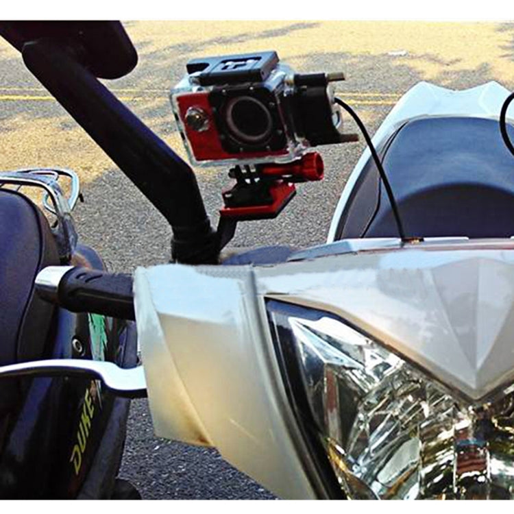 Espejo retrovisor de motocicleta CNC Soporte de soporte fijo de aleación de aluminio para GoPro HERO11 Black/HERO10 Black/HERO9 Black /HERO8 Black /7/6/5/5 Session /4/3+ /3/2/1, DJI Osmo Action, Xiaomi Xiaoyi, Cámara SJCAM