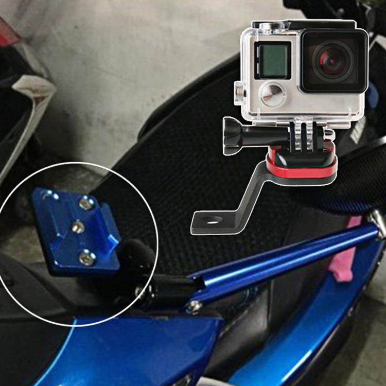 Espejo retrovisor de motocicleta CNC Soporte de soporte fijo de aleación de aluminio para GoPro HERO11 Black/HERO10 Black/HERO9 Black /HERO8 Black /7/6/5/5 Session /4/3+ /3/2/1, DJI Osmo Action, Xiaomi Xiaoyi, Cámara SJCAM