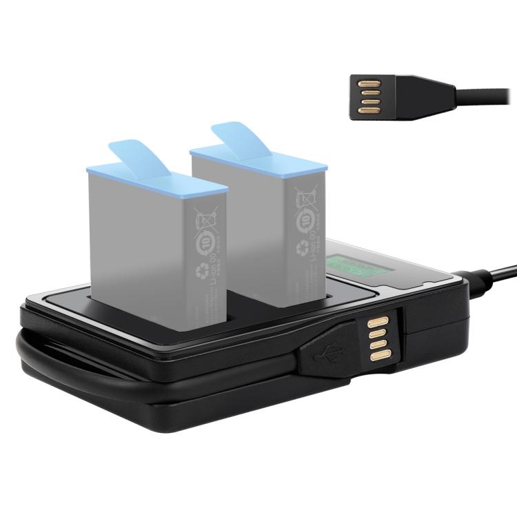 Cargador de Baterías Duales con Pantalla LCD y Capacidad de Carga para GoPro HERO9 Black / HERO10 Black, Displays Charging Capacity