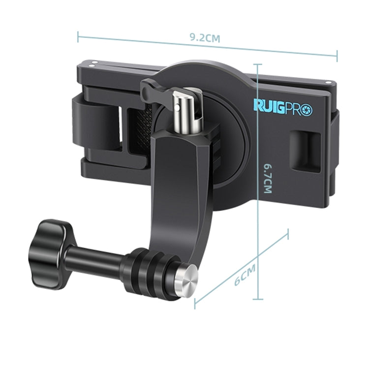 RUIGPRO Soporte giratorio de 360 grados con correa de liberación rápida para mochila de hombro para GoPro Hero11 Black / HERO10 Black /9 Black /8 Black /7/6/5/5 Session /4 Session /4/3+ /3/2/1, DJI OsmoCámaras de acción y otras cámaras de acción
