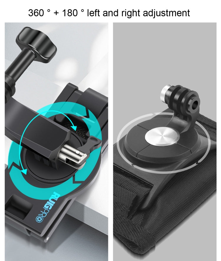 RUIGPRO Soporte giratorio de 360 grados con correa de liberación rápida para mochila de hombro para GoPro Hero11 Black / HERO10 Black /9 Black /8 Black /7/6/5/5 Session /4 Session /4/3+ /3/2/1, DJI OsmoCámaras de acción y otras cámaras de acción
