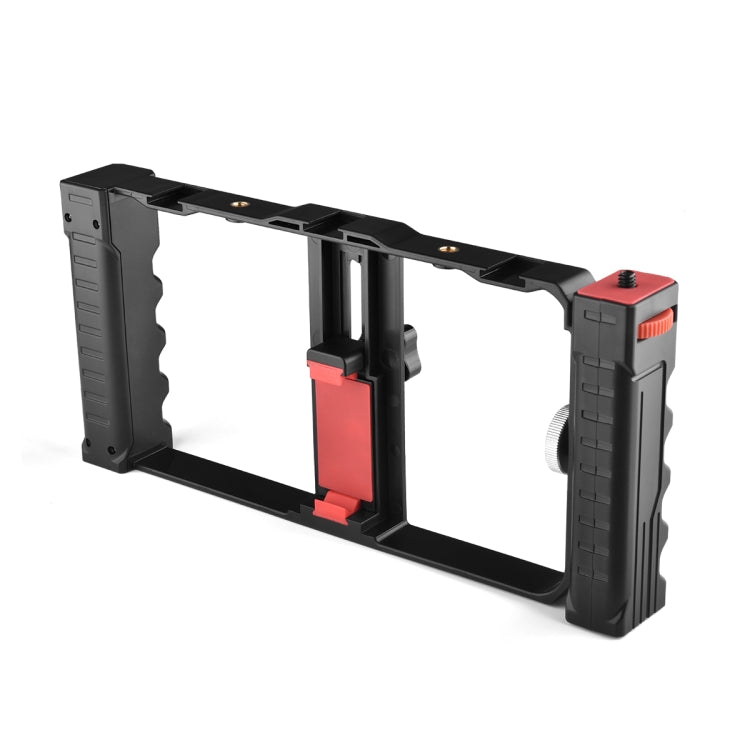 YELANGU PC02A Vlogging Live Broadcast Plastic Cage Video Rig Soporte estabilizador para producción cinematográfica para iPhone, Galaxy, Huawei, Xiaomi, HTC, LG, Google y otros teléfonos inteligentes, PC02A