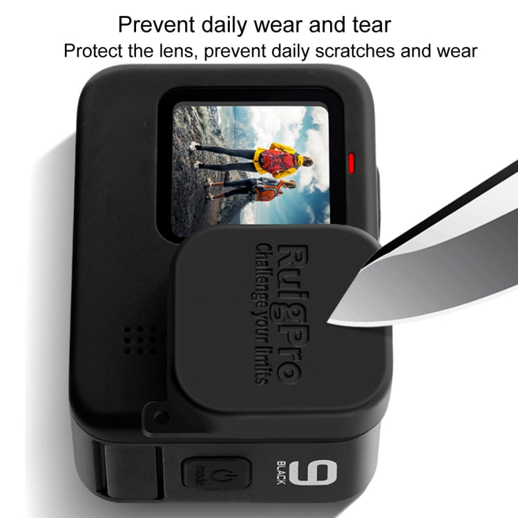 RUIGPRO para GoPro HERO10 Black / HERO9 Black Tapa protectora de lente de cámara resistente a arañazos de goma suave, For GoPro HERO9 Black
