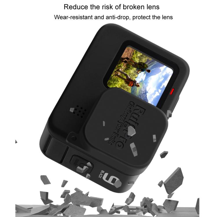 RUIGPRO para GoPro HERO10 Black / HERO9 Black Tapa protectora de lente de cámara resistente a arañazos de goma suave, For GoPro HERO9 Black