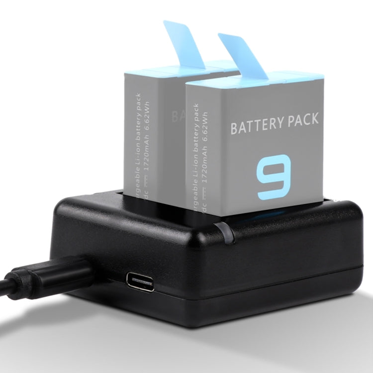 Cargador de Baterías Dual USB con Cable y Luz Indicadora para GoPro HERO9 Black / HERO10 Black, For GoPro HERO9 Black