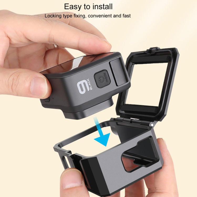 Para GoPro HERO10 Black / HERO9 Black ABS Funda protectora de montaje en marco de borde de plástico con hebilla Montaje básico y tornillo, ABS Plastic Border Frame