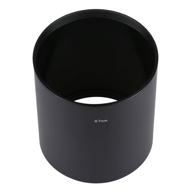 Parasol de metal para teleobjetivo medio, tubo recto tipo rosca de 67mm, 67mm