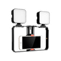 YELANGU PC201 YLG1801A Vlogging transmisión en vivo luz LED para selfies Smartphone Video Rig mango estabilizador kits de soporte de plástico, PC201