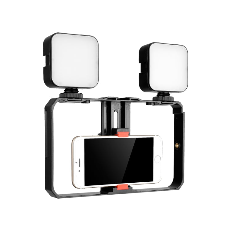 YELANGU PC201 YLG1801A Vlogging transmisión en vivo luz LED para selfies Smartphone Video Rig mango estabilizador kits de soporte de plástico, PC201
