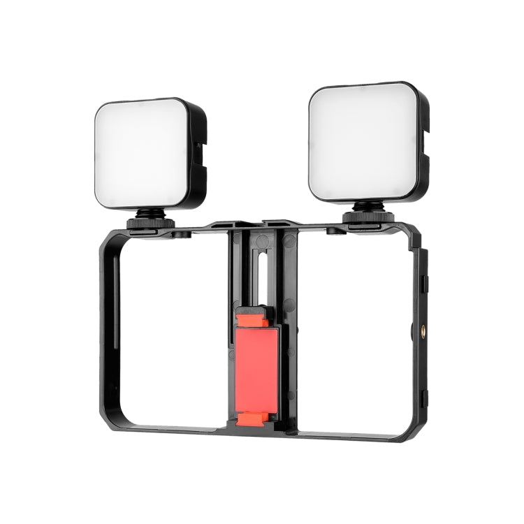 YELANGU PC201 YLG1801A Vlogging transmisión en vivo luz LED para selfies Smartphone Video Rig mango estabilizador kits de soporte de plástico, PC201